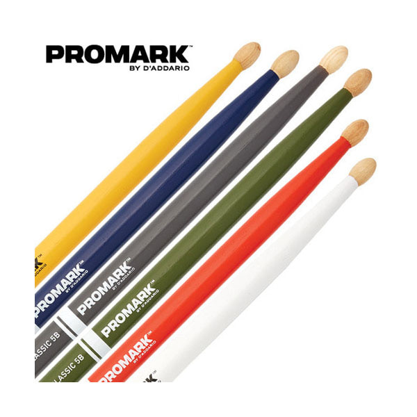 Promark(프로마크) 컬러 페인트 히코리 클래식 우드 팁 5A 스틱